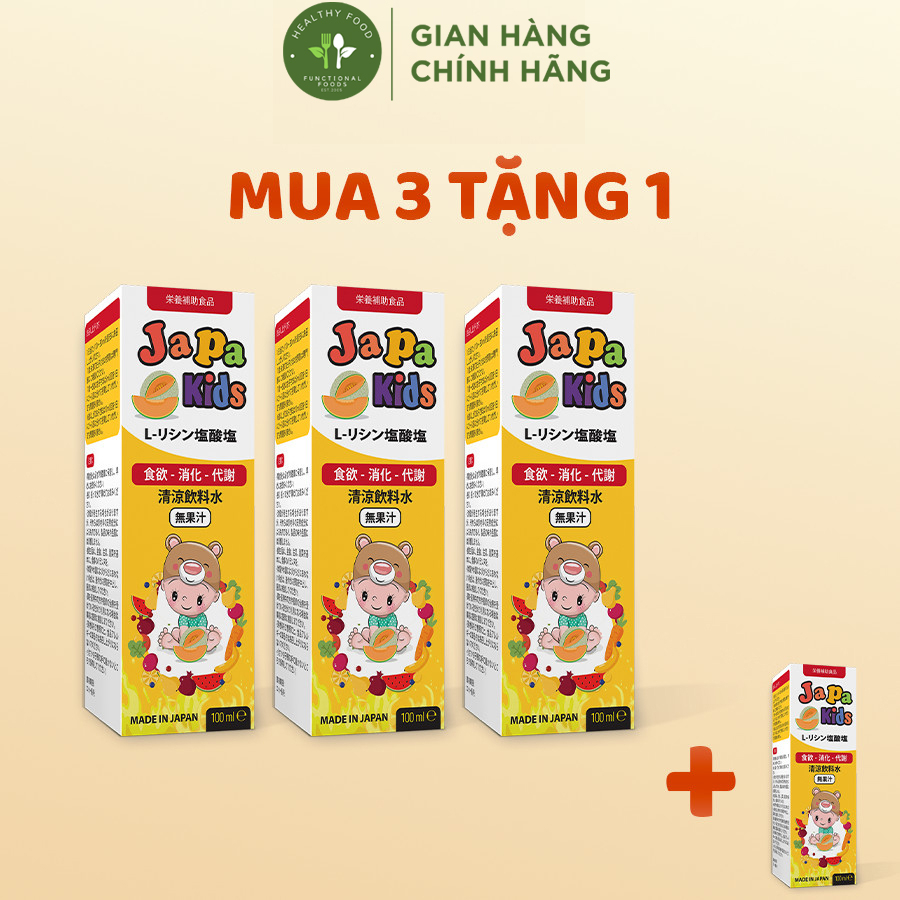 MUA 3 TẶNG 1 Siro Japa Kids Kích Thích Ăn Ngon, Tăng Chiều Cao Cho Bé 100ml