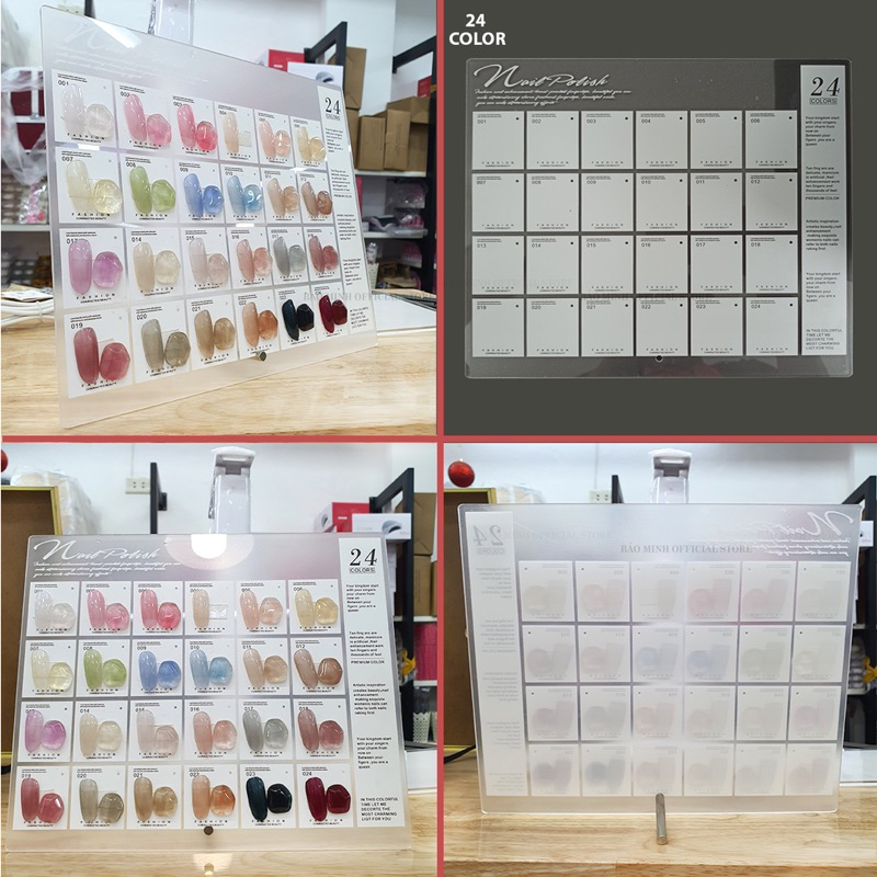 Bảng trưng bày móng nails mẫu - Khung trưng bày móng mẫu mica - Bảng bày móng nails - Bảng mica 6,12,16,24,60,120 ô