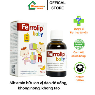 Sắt Ferrolip Baby - Sắt hữu cơ, sắt amin cho bé dạng siro vị đào thơm ngon, 30 mL