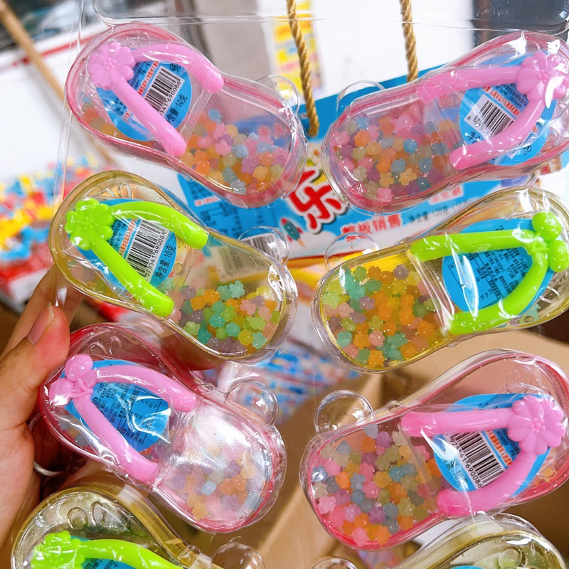 Sỉ vỉ 12 hũ kẹo đá hình chiếc dép tông đẹp mắt