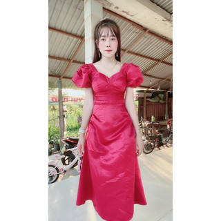 Đầm Dự Tiệc Sang Chảnh Dài Qua Gối