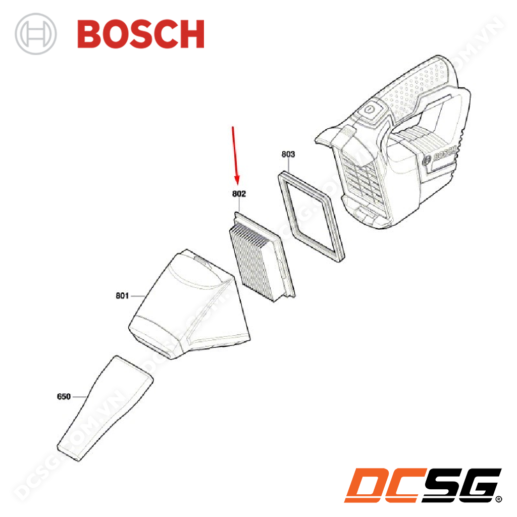 Màng lọc bụi cho máy GAS 12V-LI Bosch 1600A002PS | DCSG