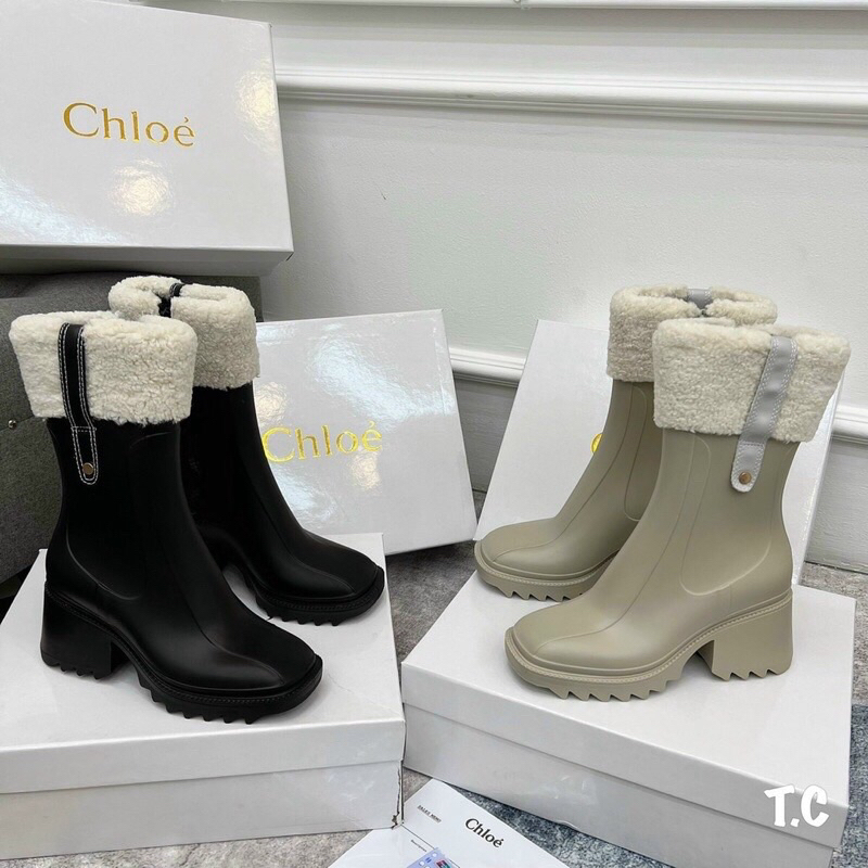 [sẵn] boot chloé viền lông cừu cao ngang bụng chân -fullbox cao cấp hightqulity