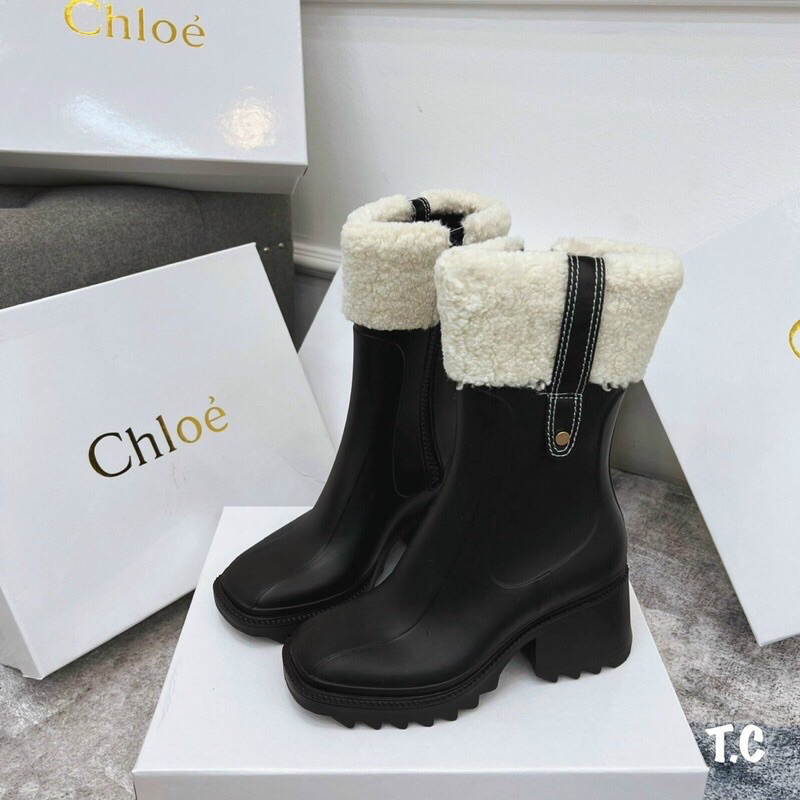 [sẵn] boot chloé viền lông cừu cao ngang bụng chân -fullbox cao cấp hightqulity