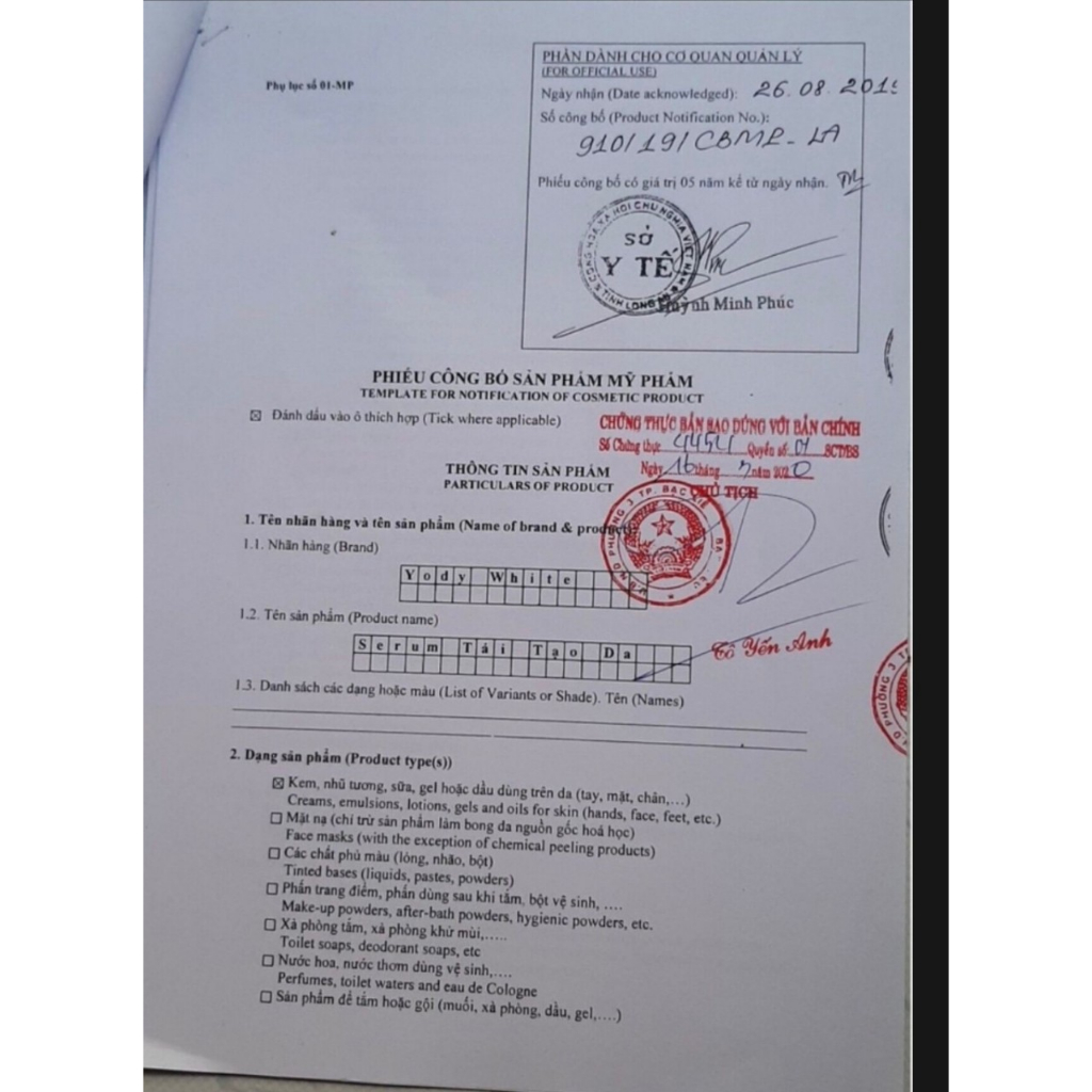 Tái Tạo Da Phương Anh Yody chuyên nám mụn tàn nhang Mẫu Mới 2023