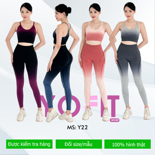 Set đồ tập gym yoga quảng châu màu gradient tôn dáng 2022 -y22