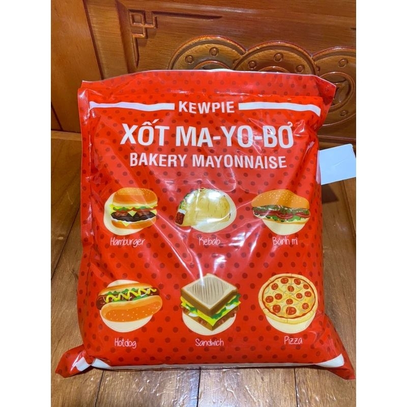 Sốt may- yo- bơ kewpie túi 3kg dòng chuyên cho bánh mì,bánh tráng nướng