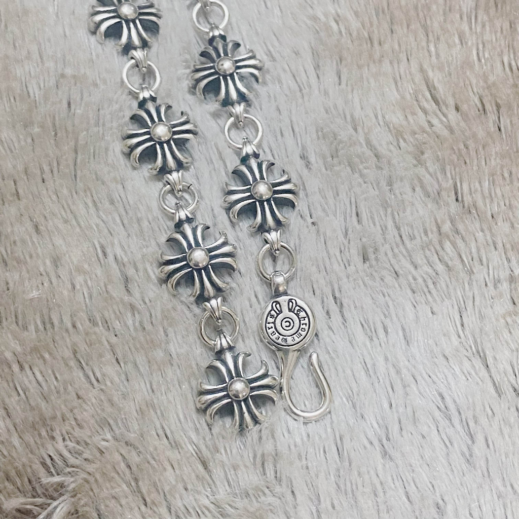 Vòng tay Chrome Hearts Lắc tay nam nữ bạc 925 Lắc tay chuỗi Cross ChromeHeart cao cấp, Trang sức Chrome Hearts HHST00