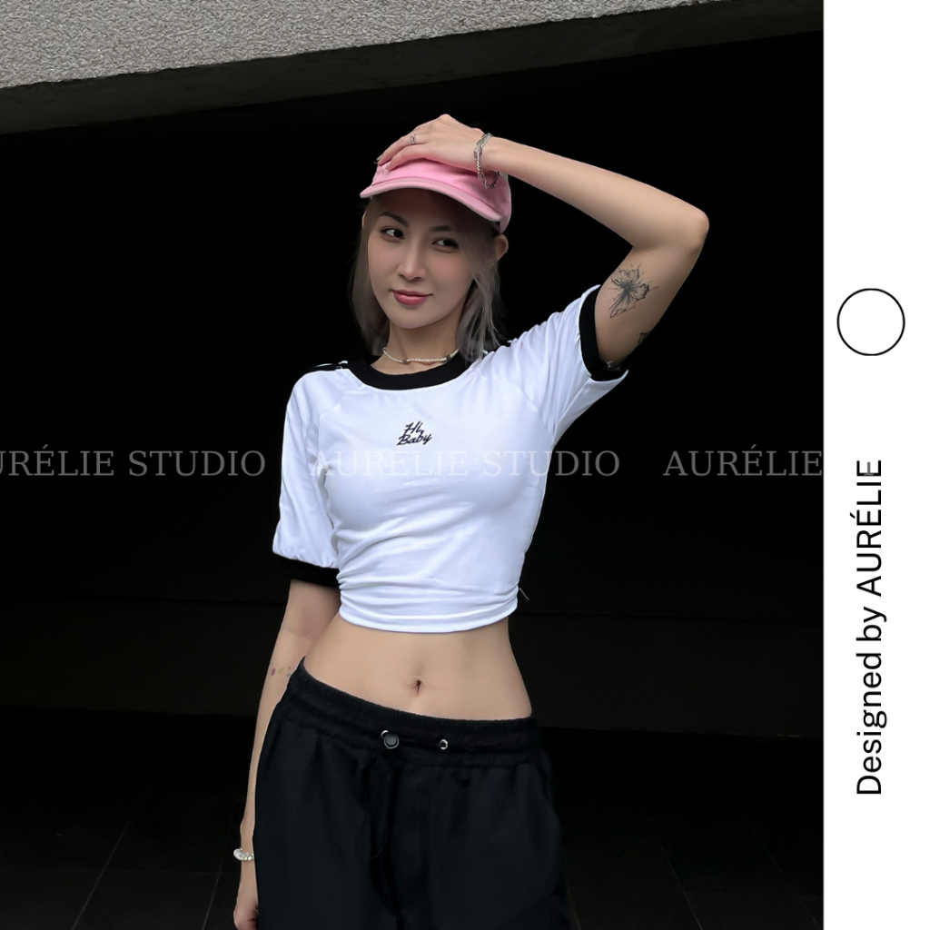 Áo Thun Croptop HI BABY by AURÉLIE