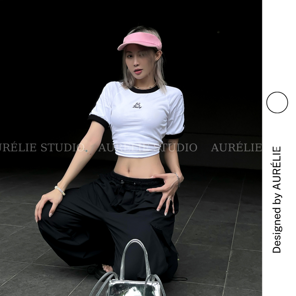 Áo Thun Croptop HI BABY by AURÉLIE