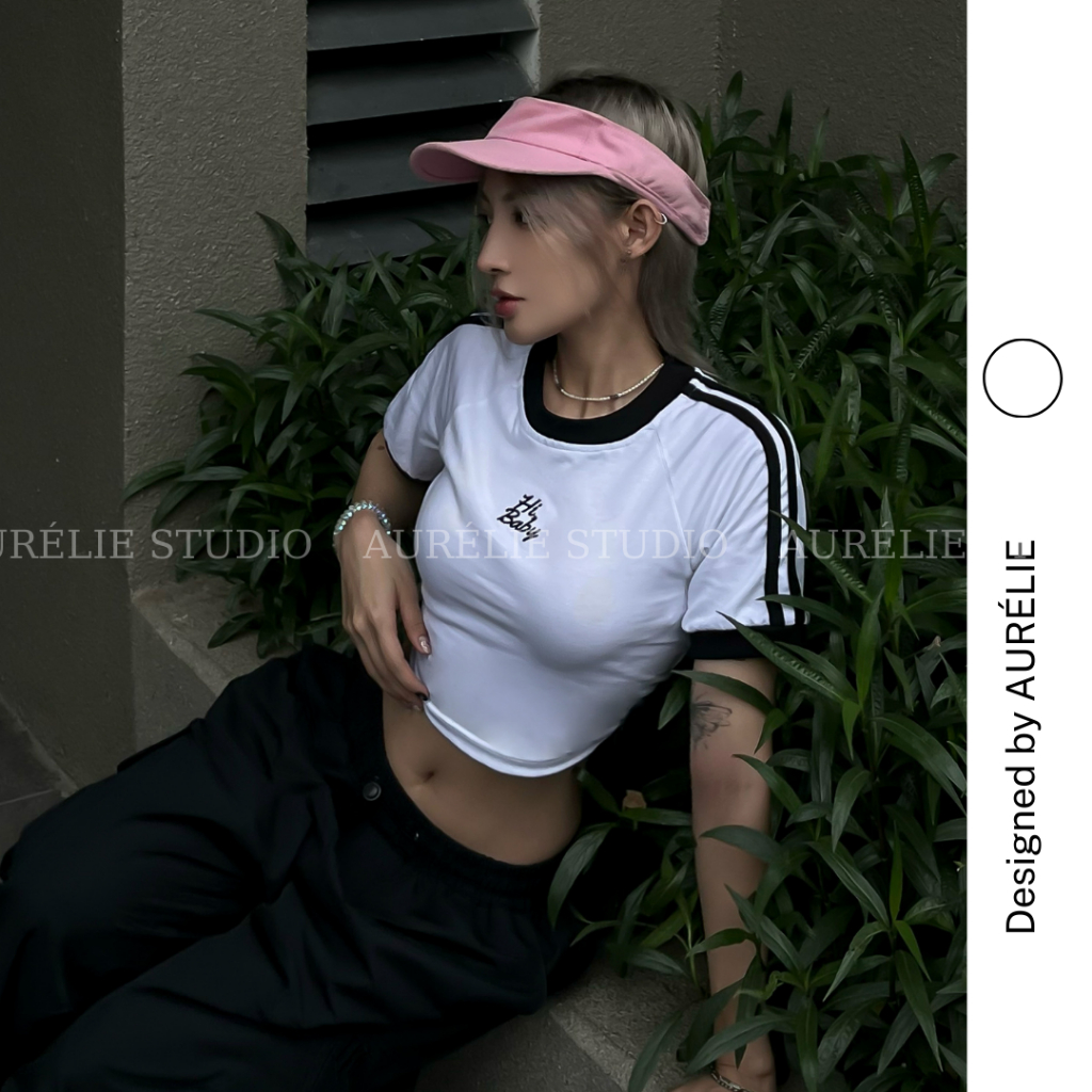 Áo Thun Croptop HI BABY by AURÉLIE