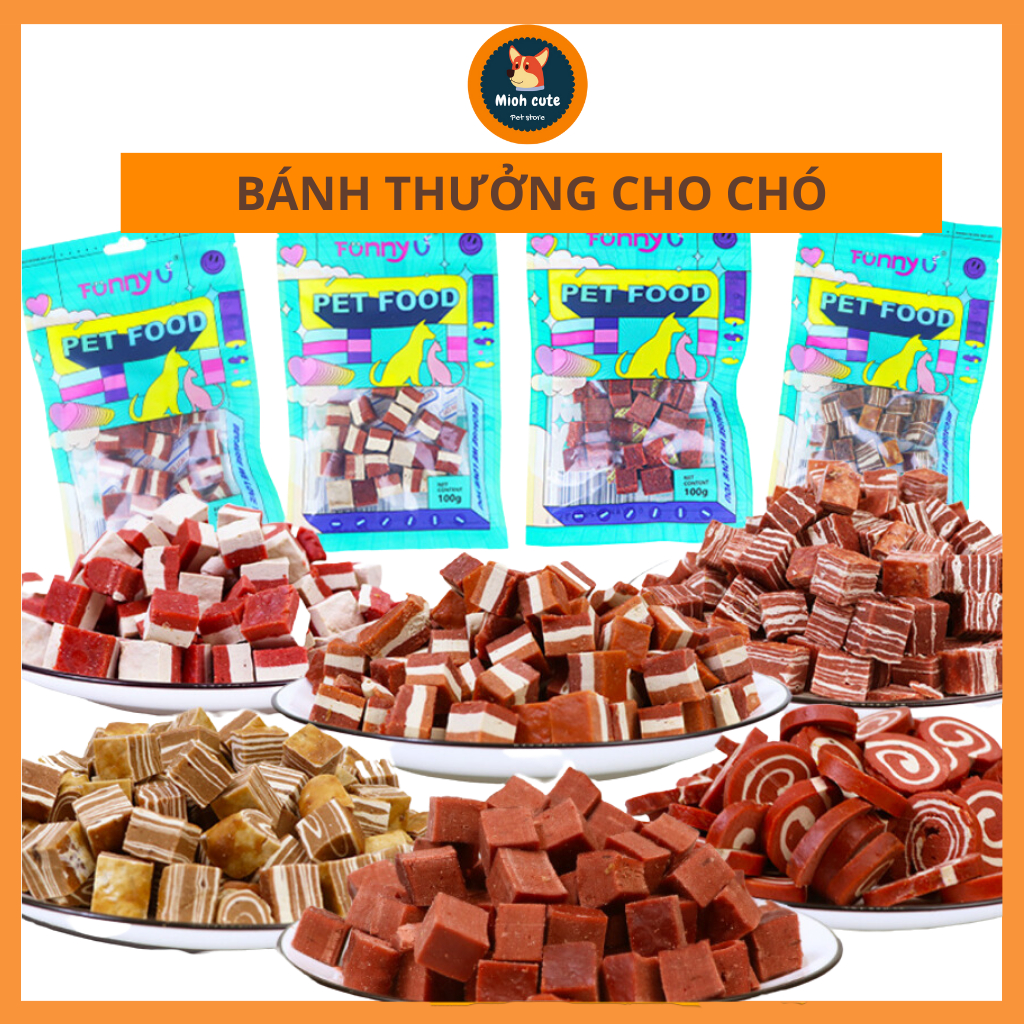 Bánh thưởng cho chó Funny 100g Hương vị thịt bò huấn luyện thú cưng
