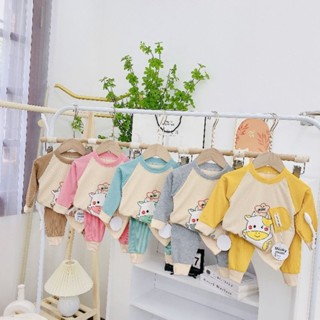  mẫu mới,bộ quần áo trẻ em dài tay chất len tăm phối mũ thật cho bé 6 17kg 