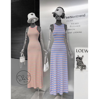 Váy maxi body kẻ balo thun tăm loại 1 nhà she