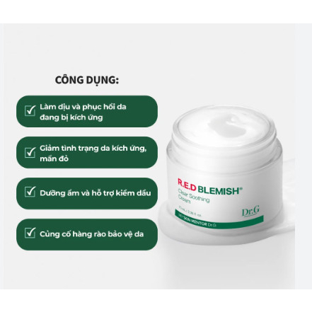 Kem dưỡng ẩm và phục hồi sâu cho da Dr.G R.E.D Blemish Clear Soothing Cream