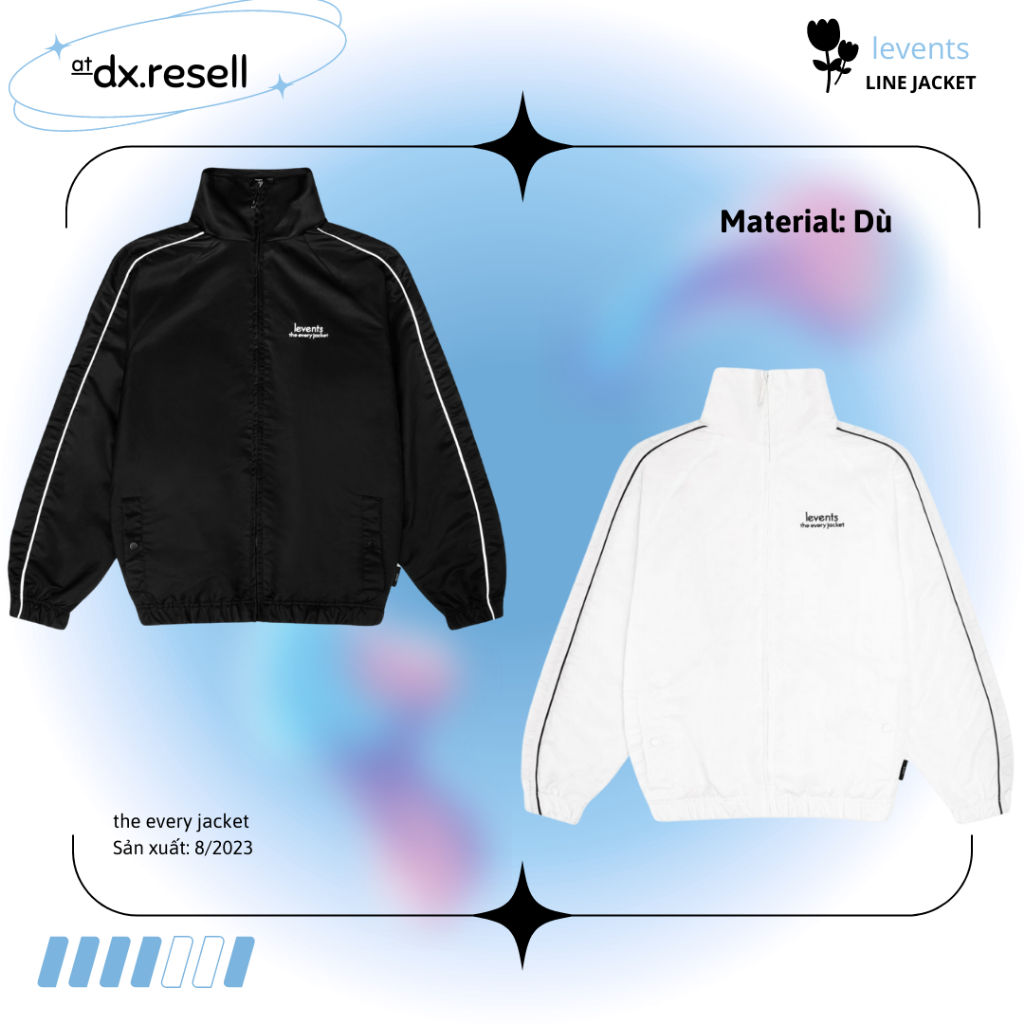 Áo khoác Levents® Line Jacket (Black,White) Unisex dx.resell