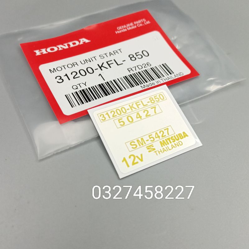 Tem dán củ motor đề khởi động xe WAVE thái 110 zin Honda