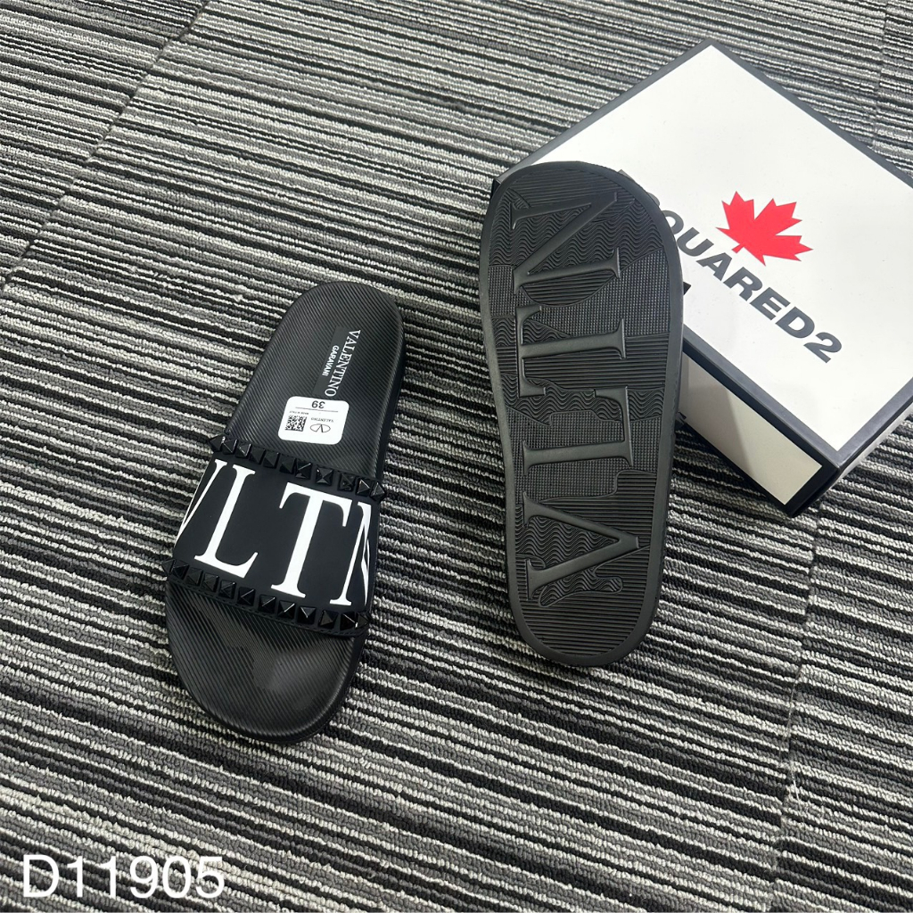 Dép Quai Nam VLTN Cao Cấp - Dép quai ngang đính đá VLTN in chữ màu