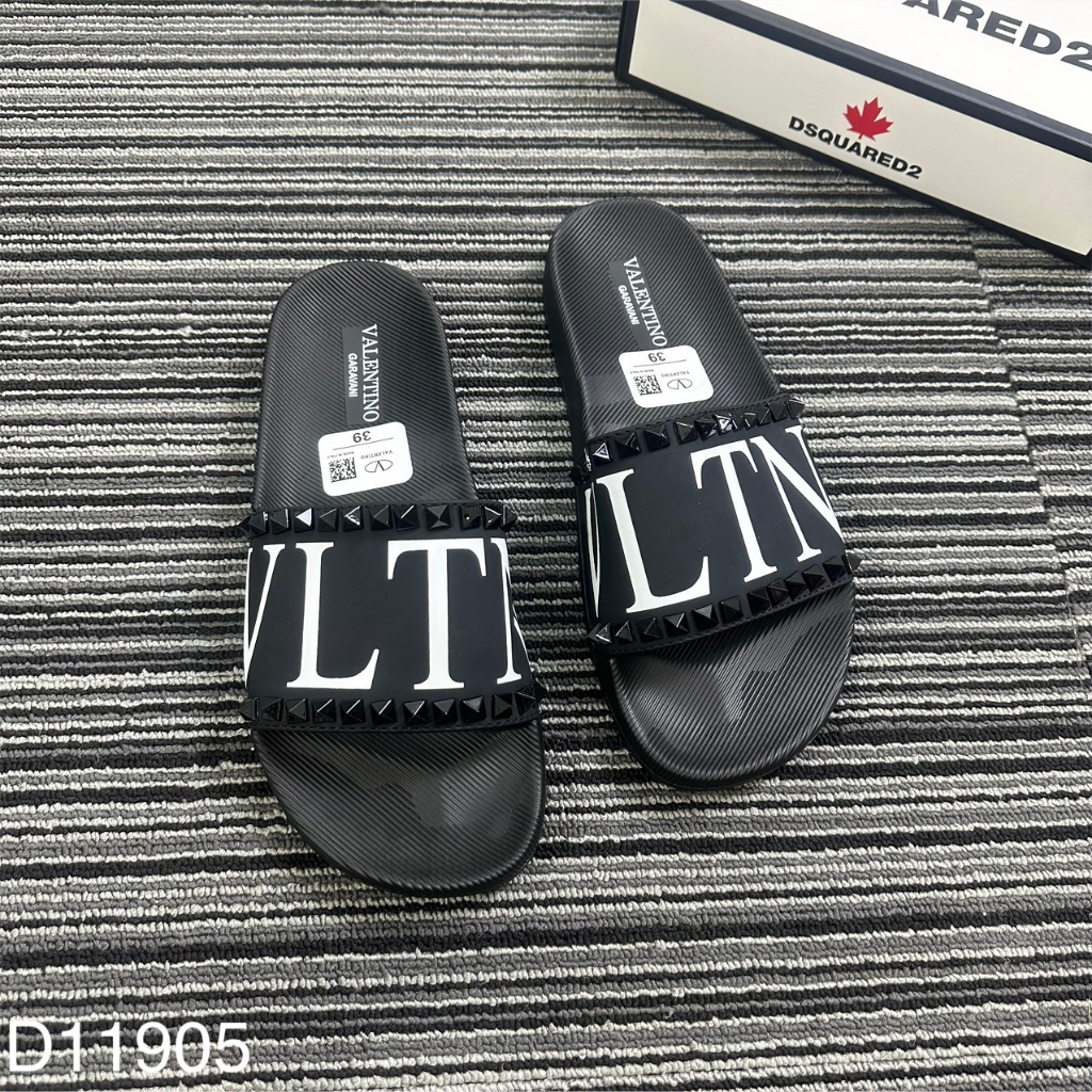 Dép Quai Nam VLTN Cao Cấp - Dép quai ngang đính đá VLTN in chữ màu