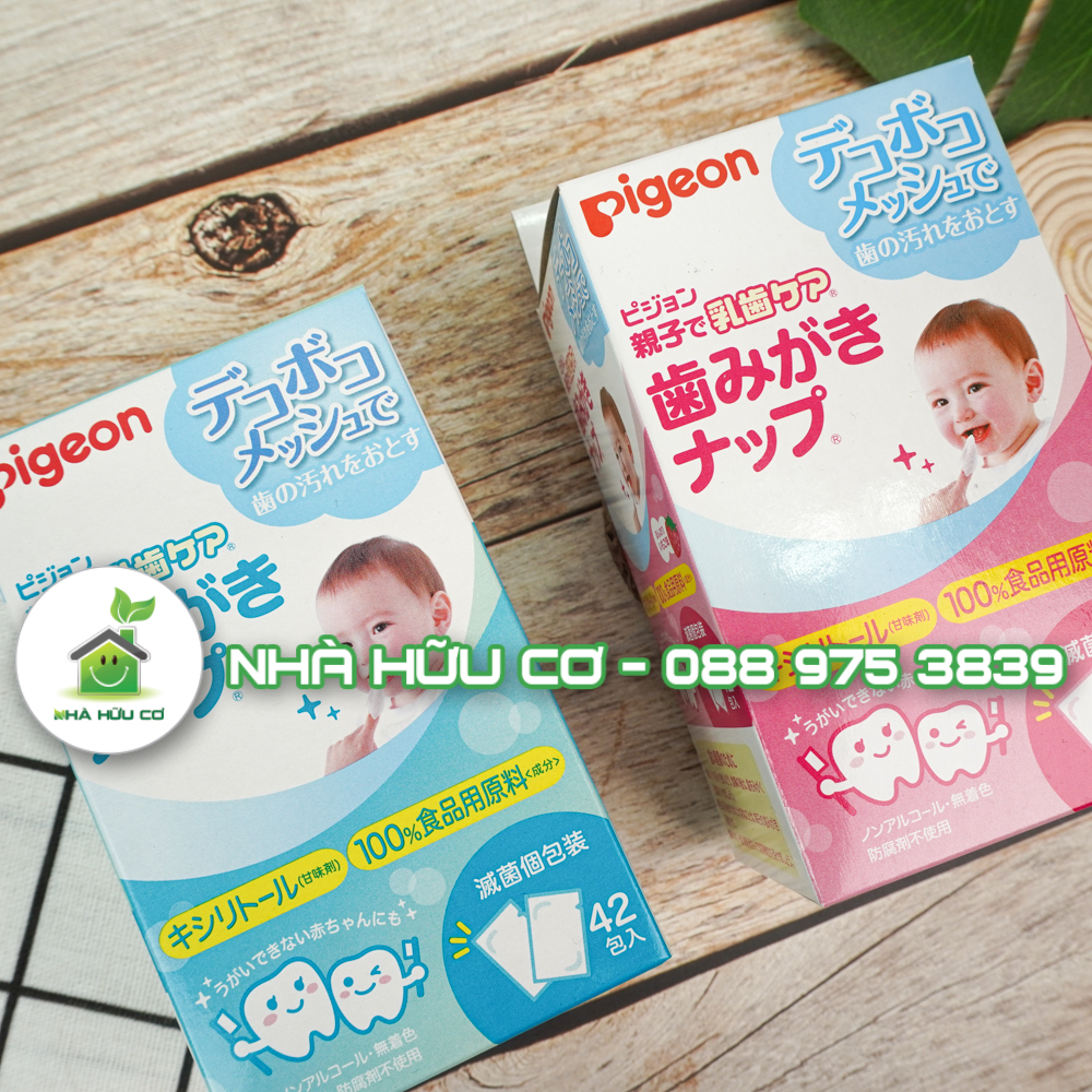 Giấy lau răng miệng cho bé Pigeon 42 miếng Nhật Bản - Nhà hữu cơ