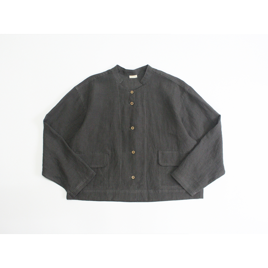 Áo khoác linen bâu trụ nhỏ cài nút - NORIKO COAT - by Tháng Năm