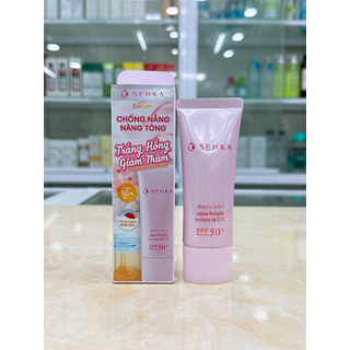 Kem Nền Chống Nắng SENKA AQUA BRIGHT SERUM IN CC SPF50+ PA+++++ 40G Nhật Bản Mẫu Mới