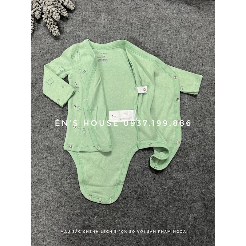 Link 1  - Bodysuit sơ sinh tay dài cài chéo 2 lớp xuất xịn cho bé, body chip dài tay