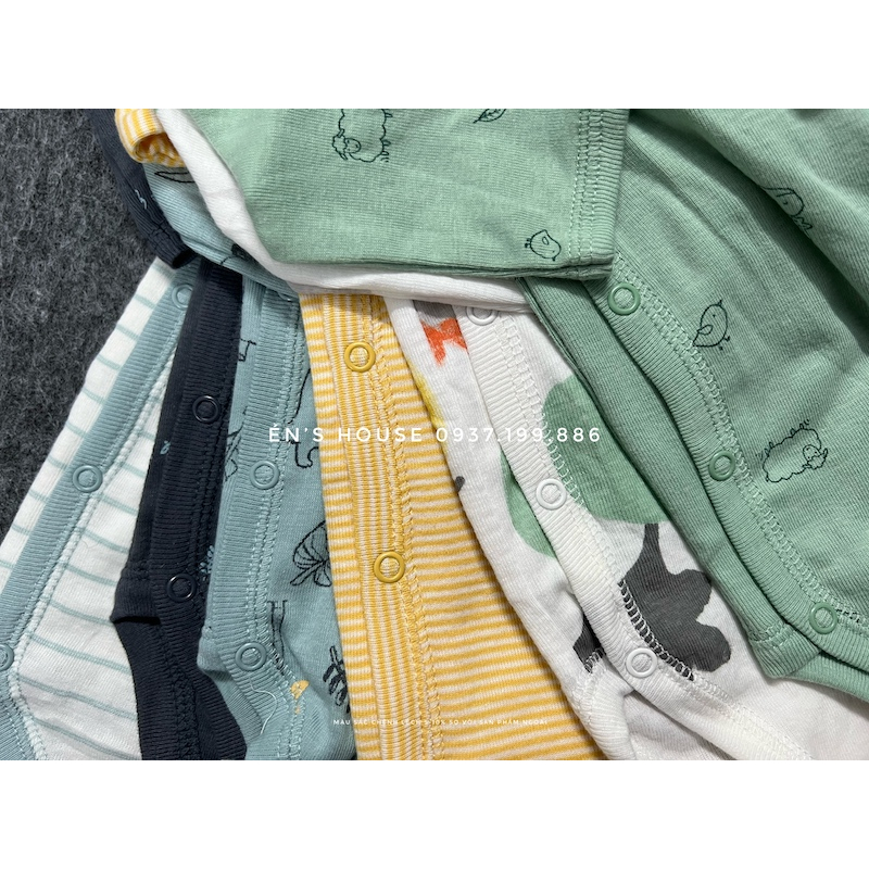 Link 1  - Bodysuit sơ sinh tay dài cài chéo 2 lớp xuất xịn cho bé, body chip dài tay