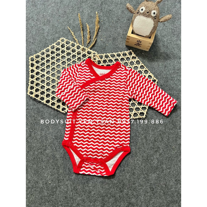 Link 1  - Bodysuit sơ sinh tay dài cài chéo 2 lớp xuất xịn cho bé, body chip dài tay