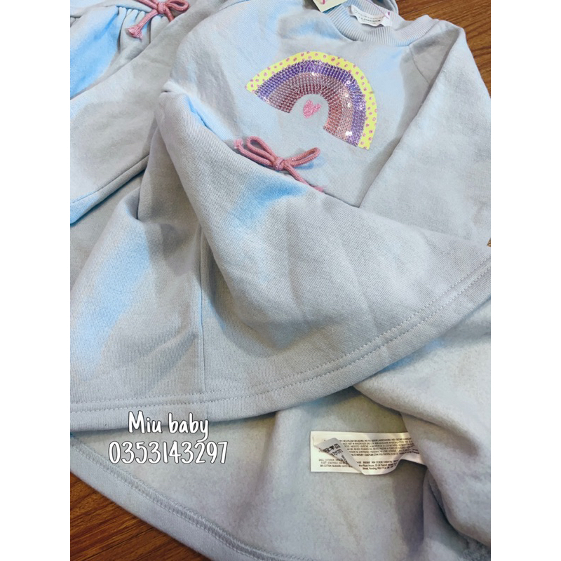 Váy nỉ blue kim sa bé gái xuat du