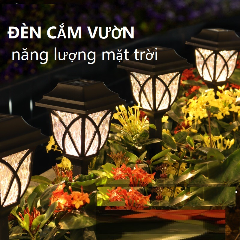 Đèn led năng lượng mặt trời cắm vườn hình pha lê