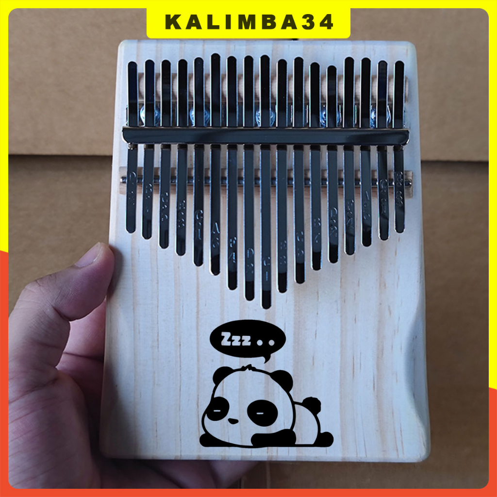 Đàn kalimba 17 phím khắc gấu panda KL34 tặng kèm búa chỉnh âm