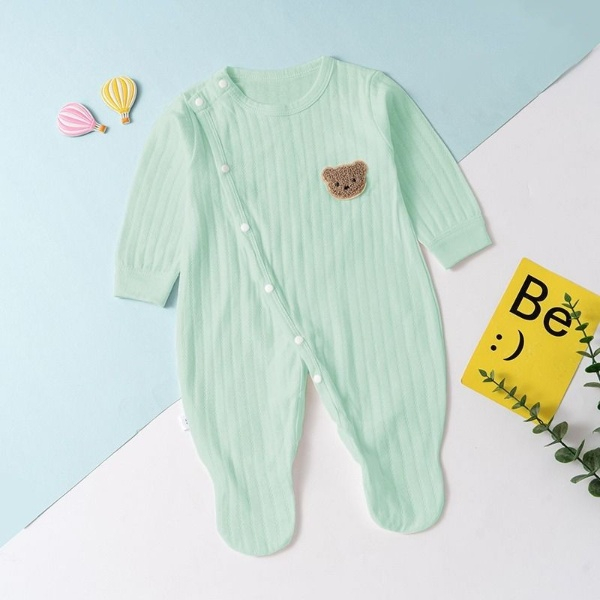 Body Dài Tay Liền Tất Bé Trai Bé Gái, Bodysuit Cho Bé, Bộ Đồ Liền Thân cúc chéo chất cotton  cho trẻ từ 3-12kg