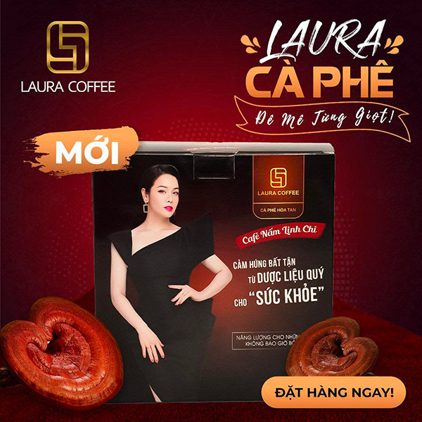 Cà phê Nấm Linh Chi laura Coffee hộp 10g của Nhật Kim Anh, date mới tinh