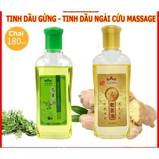 Dầu massage gừng, dầu ngải 180ml giảm béo, đả thông kinh lạc, cạo gió giác hơi