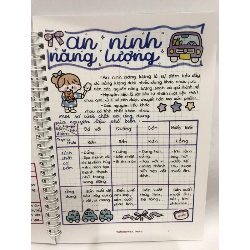 Hoá THCS  takenote lò xo khổ giấy A5