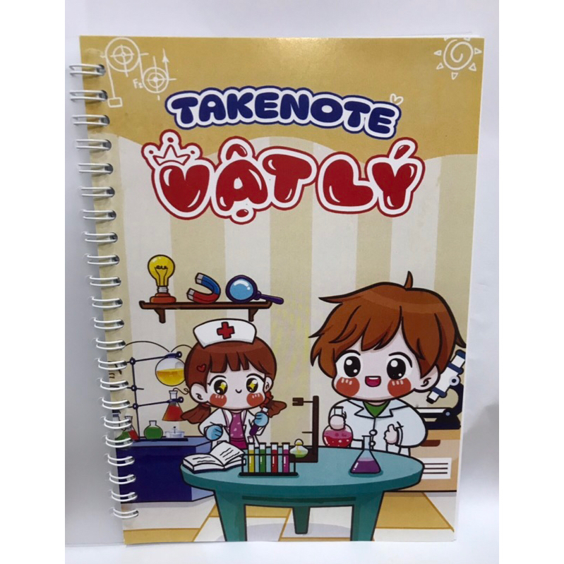 Sổ Tay Lò Xo Takenotes  Vật Lí lớp 6 ,7, 8, 9  trang trí sticker