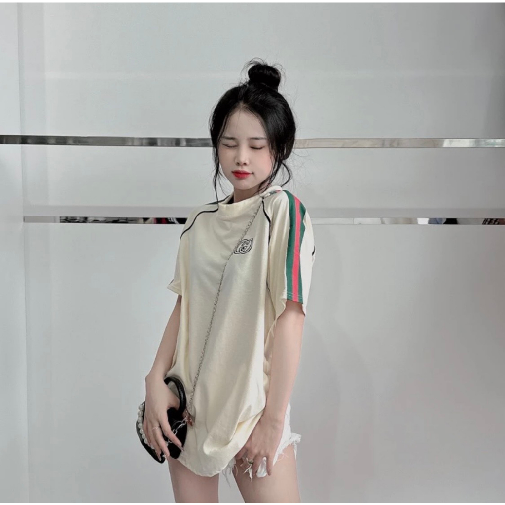 Áo Phông GUCCI Phiên Bản Mới Nhất Hiện Nay - Áo Logo Thêu Chất Liệu Cotton Co Giãn 4C Hottrend 2023