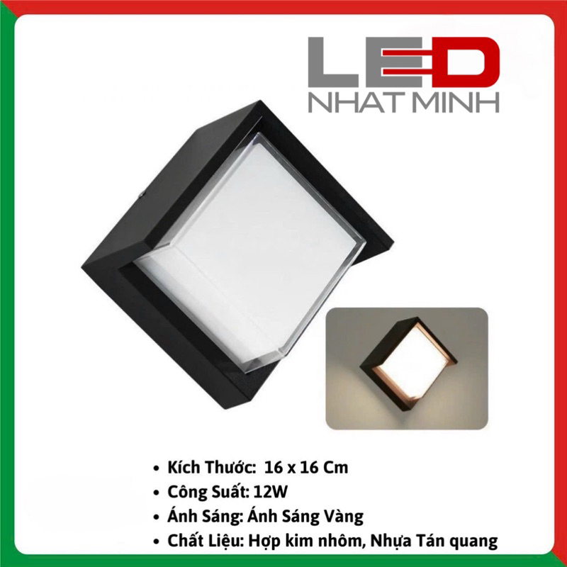 Đèn treo tường, đèn gắn tường ngoài trời trang trí hình tròn- vuông