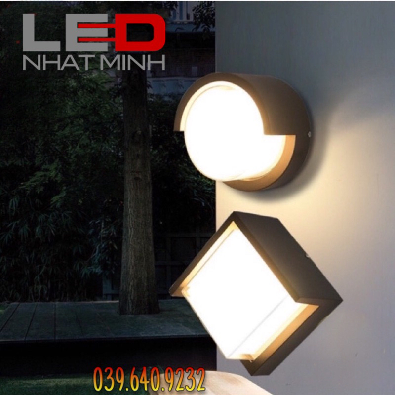 Đèn treo tường, đèn gắn tường ngoài trời trang trí hình tròn- vuông