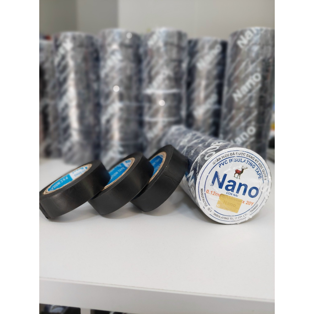 Băng keo dính đen cách điện nano 10mm 20y
