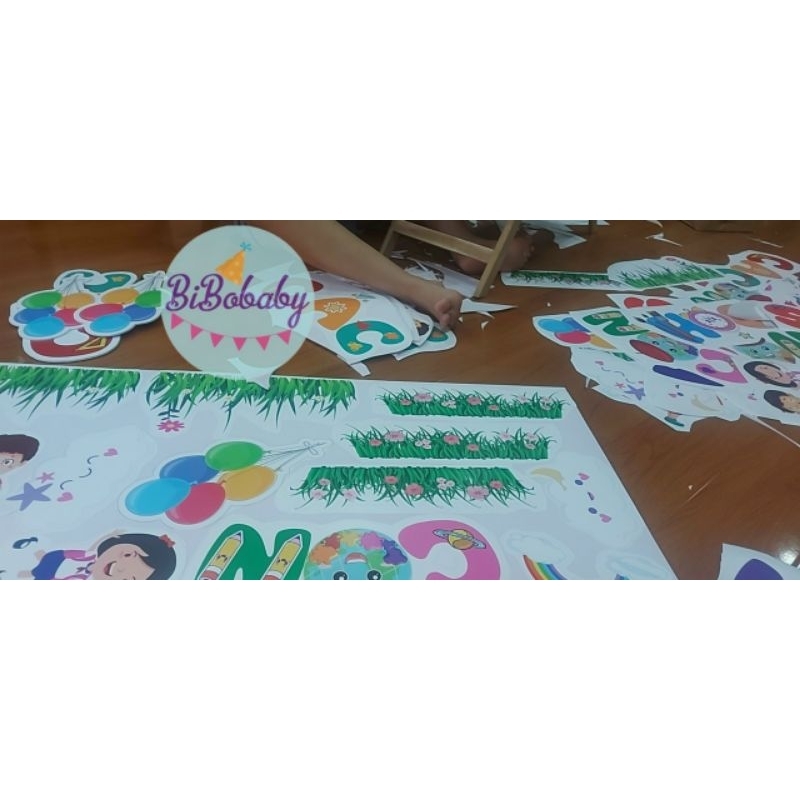 Sét trang trí dán bảng chào năm học mới, họp phụ huynh, vui tết trung thu, 20/11  - BiBo baby