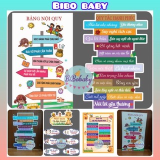 Bảng nội quy lớp học, quy tắc lớp học hạnh phúc trang trí lớp học - BiBo baby