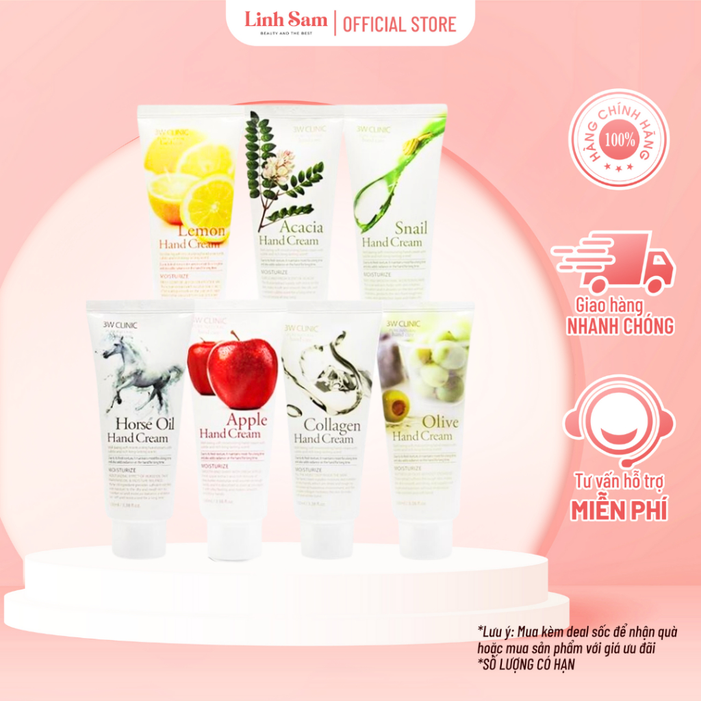 Kem Dưỡng Da Tay Giúp Cung Cấp Độ Ẩm 3W Clinic Hand Cream 100ml