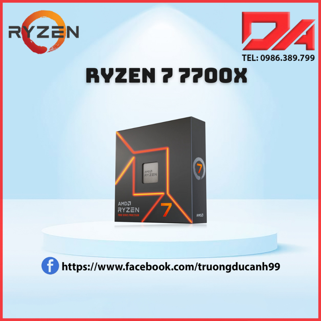 CPU AMD RYZEN 7 7700X BOX - BẢO HÀNH 12 THÁNG LỖI 1 ĐỔI 1