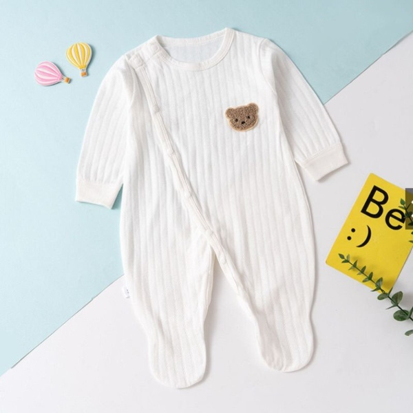 Body Dài Tay Liền Tất Bé Trai Bé Gái, Bodysuit Cho Bé, Bộ Đồ Liền Thân cúc chéo chất cotton  cho trẻ từ 3-12kg