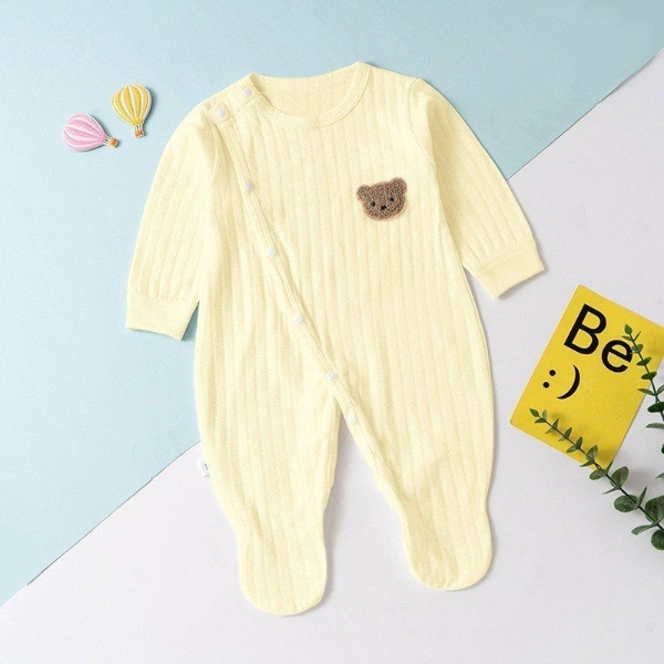 Body Dài Tay Liền Tất Bé Trai Bé Gái, Bodysuit Cho Bé, Bộ Đồ Liền Thân cúc chéo chất cotton  cho trẻ từ 3-12kg