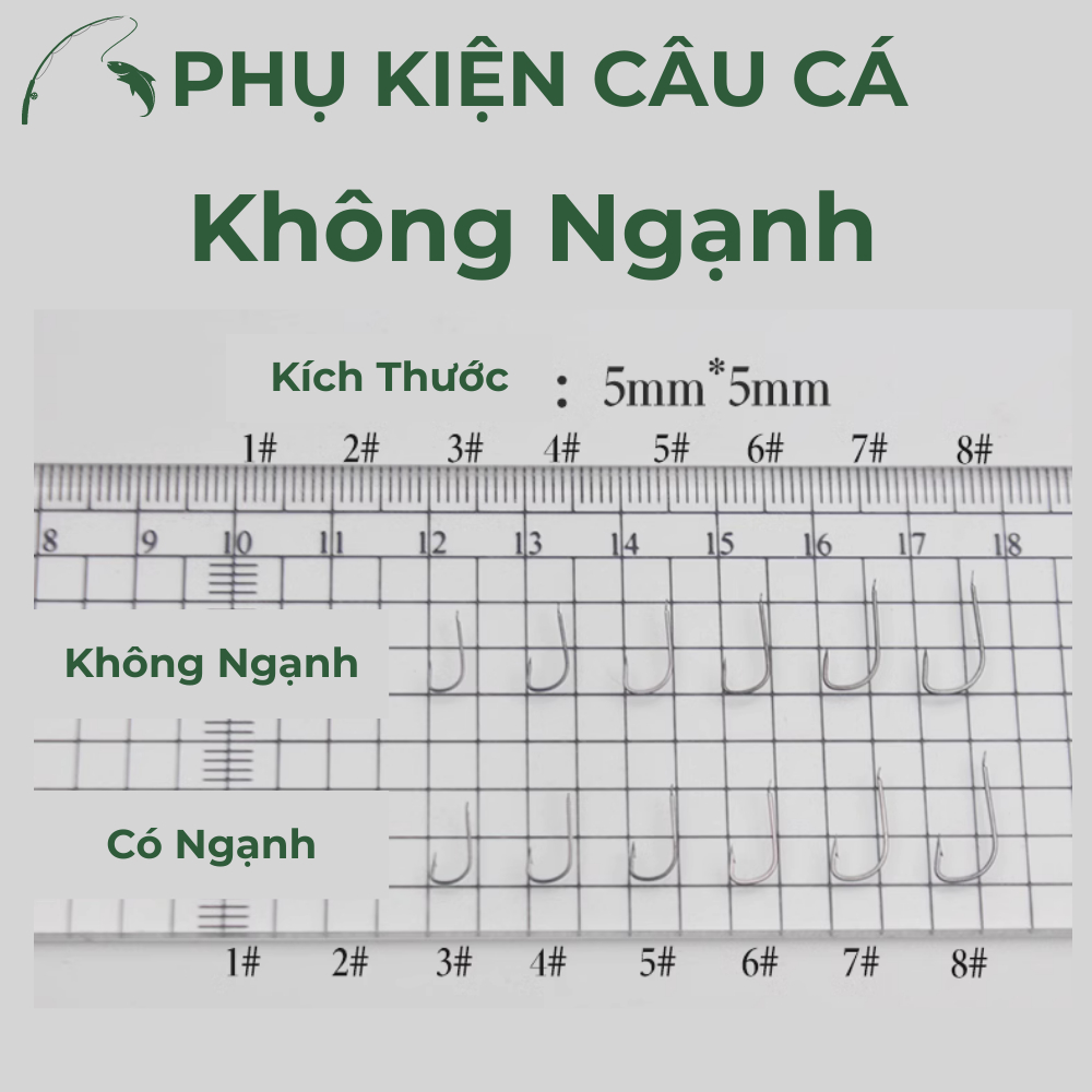 50 Lưỡi câu cá mương cá diếc, cá rô  siêu rẻ có ngạnh không ngạnh