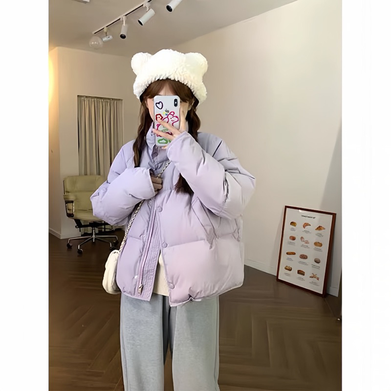 Áo Khoác Phao Béo Dáng Ngắn Hàn Quốc Trẻ Trung Phong Cách Ulzzang  Sale Sock Đầu Mùa.