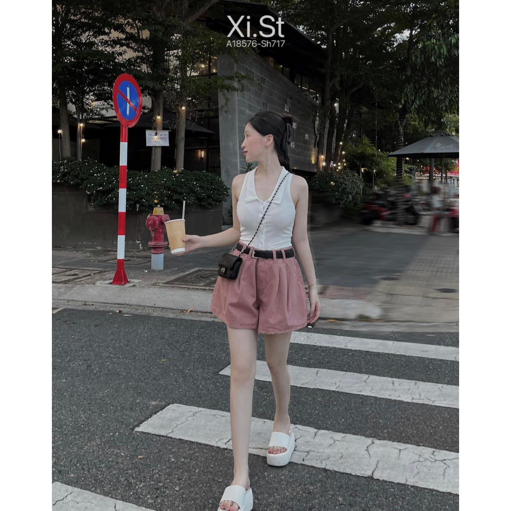 Quần Short MYK Jeans - Short Trơn Dáng Phồng
